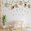 Green Vines Climbing Monkeys Wall Decals Peel and Stick Removable Vinyl Stickers Jungle Animals Mural Decals for Kids Room Decor Baby Bedroom Nursery Wall Art Playroom Wall Decor Window Decor