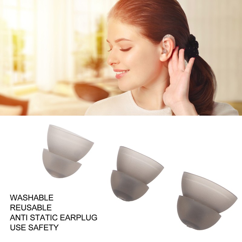 15pcs Hearing Amplifier Ear Plugs 2 Layers Silicone Soft Round