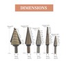 HSS 5PCS Titanium Coated Step Drill Bit Set W Automatic
