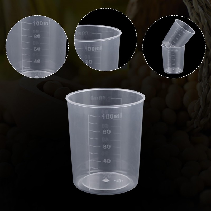 3pcs Rice Measuring Cups for Cooker, 100ml Transparent Plastic Laundry