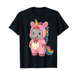 Kawaii Elephant in Unicorn Costume for Girls Kids Unicorn T-Shirt