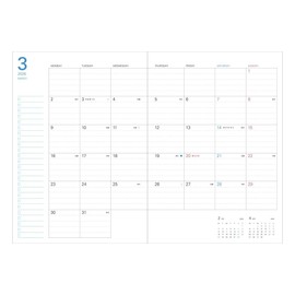 2026 Schedule Book, Starts from December 2025, Monthly Block, A5 Size, Anne de Paris Camel Marks, 26WDR-H01-CM