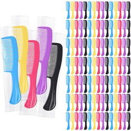 HESTYA 600 Pcs Bulk Hair Combs Individually Wrapped Combs Bulk Plastic Hair Comb Pocket Comb for Women, Travel, Hotel, Nursing Home, Homeless Shelter, Charity, and Church (5 Colors)