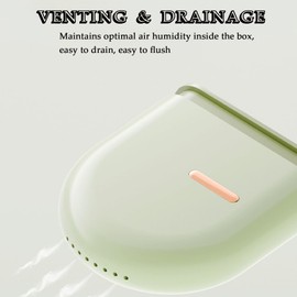 EASYTODENTA EASYTODENTA Orthodontic Dental Retainer Case Pull-Out Invisible Container Case Portable Denture Cleaning Organizer with Breathing Holes (Green)