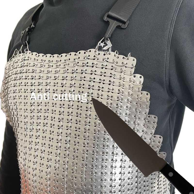 RETON-PPE Aluminium Chainmail Cut Resistant Apron Knife Proof Butcher Apron