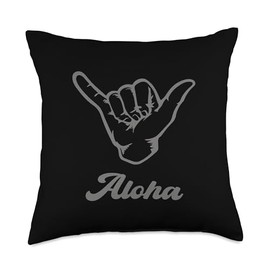 Hawaiian Shaka Hand Sign Aloha Shirt Surf Beach Island Vibes Throw Pillow