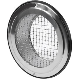 Repa Market 6" Inch Stainless Steel Soffit Vent Cover with Flange for HVAC Systems - Indoor-Outdoor, Intake-Exhaust Ventilation Guard with Rubber Gasket Seal - Duct Cover with Steel Mesh Screen