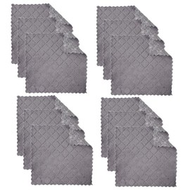 Mikihat Wire Cleaning Cloth, Microfibre Cloths, Cleaning Cloths, Grey, Pack of 12 Multi-Purpose Wire Tea Towels for Wet and Dry Rinsing, Wire Dish Cloth Not Scratching, Cleaning Cloths Washable