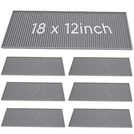 Baderke 6 Pack Bar Mats, 18 X 12 Inch Home Bar Drying Mats, Gray Cocktail Pads for Kitchen Home Counter