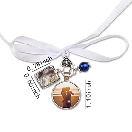 Memory Charm for Bride Bouquet Photo Charms for Wedding Memorial Charms for Loss of Loved One Sympathy Gifts for Loss of Mom Dad Picture Frame Ornaments for Christmas Tree Decorations