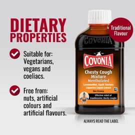Covonia Chesty Cough Mixture mentholated 300ml effective relief of troublesome chesty cough