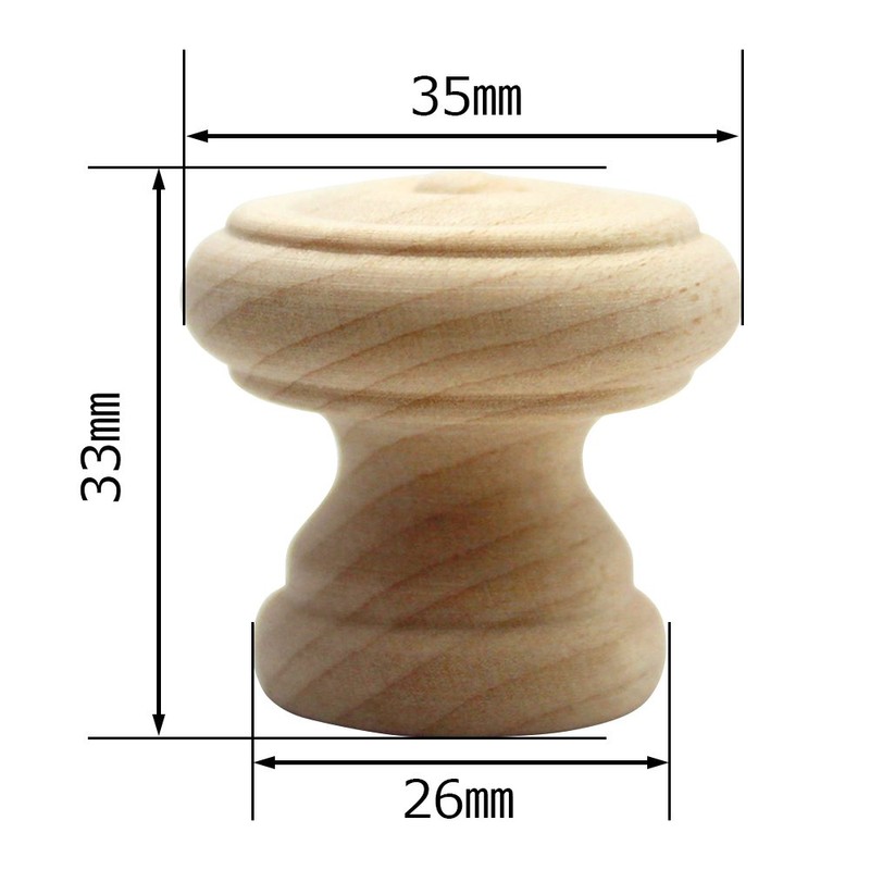 Wake Sangyo TW-316 Wooden Knobs 1.4 inches (35 mm) Interior