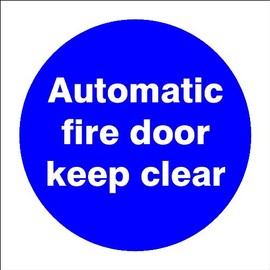 FSSS Ltd 5 FIRE AUTOMATIC FIRE DOOR KEEP CLEAR STICKER VINYL SIGN.100x100MM