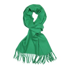 Achillea Solid Color Cashmere Feel Winter Scarf Unisex Soft & Warm Plain Scarf (Kelly Green)