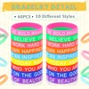 Tenceur 80 Pcs Inspirational Pencils Motivational Silicone Bracelets Set Color