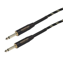 Monoprice 1/4-Inch TS Male to 1/4-Inch TS Male Instrument Cable Cord - 6 Feet - Black, 20AWG, Braided Jacket, Gold Plated - Cloth Series