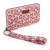 Wrangler Pink Wallet for Women Ladies Female Leopard Print Large