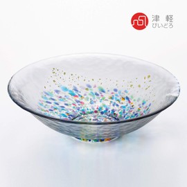 Aderia Tsugaru Vidro F-71931 Festival Gold Plant, Maximum 6.3 x Height 1.8 inches (16 x 4.5 cm), Shallow Bowl, Made in Japan