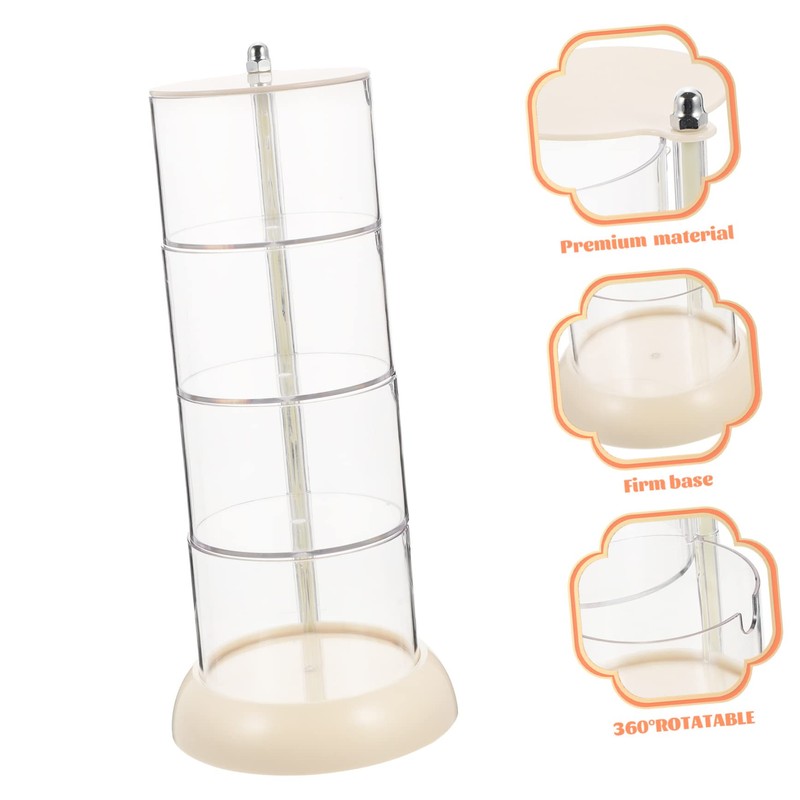 PACKOVE 4Tier Portable Rotatable Powder Puff Organizer Cosmetic Holder for