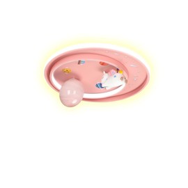 Xapolu 20 Inch LED Unicorn Ceiling Light Dimmable, 3000-6000K Modern Cartoon Kids Ceiling Light with Remote for Girls Room, Baby Room, Nursery