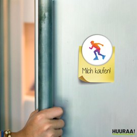 Huuraa Magnet Inline Skating Bunte Silhouette Geschenk 59mm Flaschenöffner Inline Skating Geschenkidee