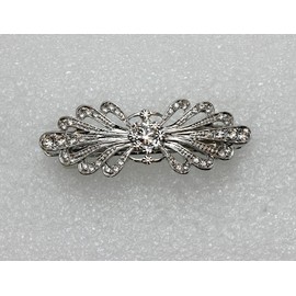 Faship Gorgeous Clear Rhinestone Crystal Small Floral Hair Barrette Clip - Clear