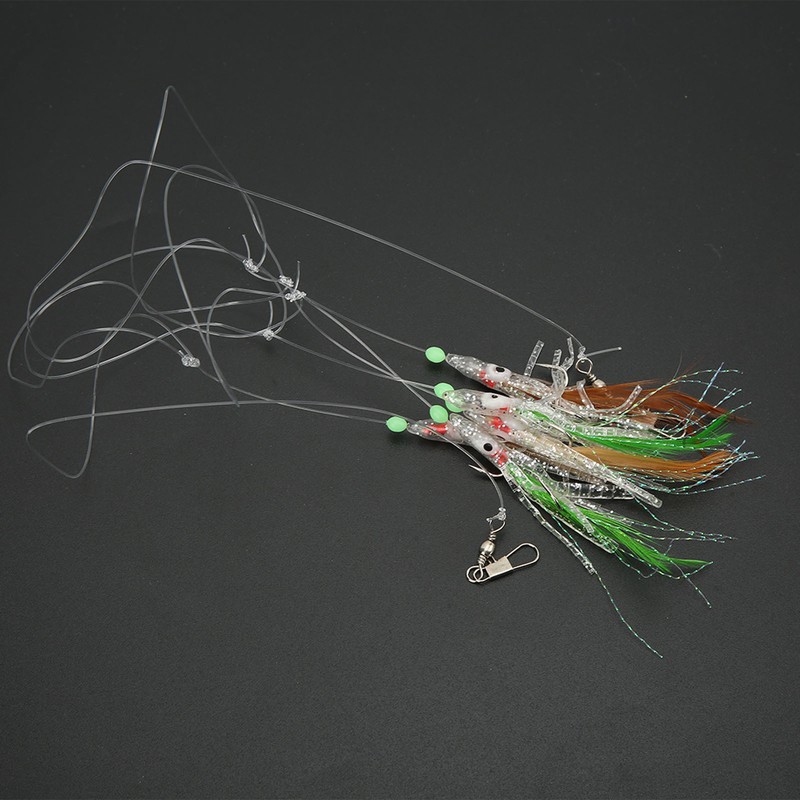 5 Set Octopus Simulation Fishing Rigs Luminous Fishing Lure Bait