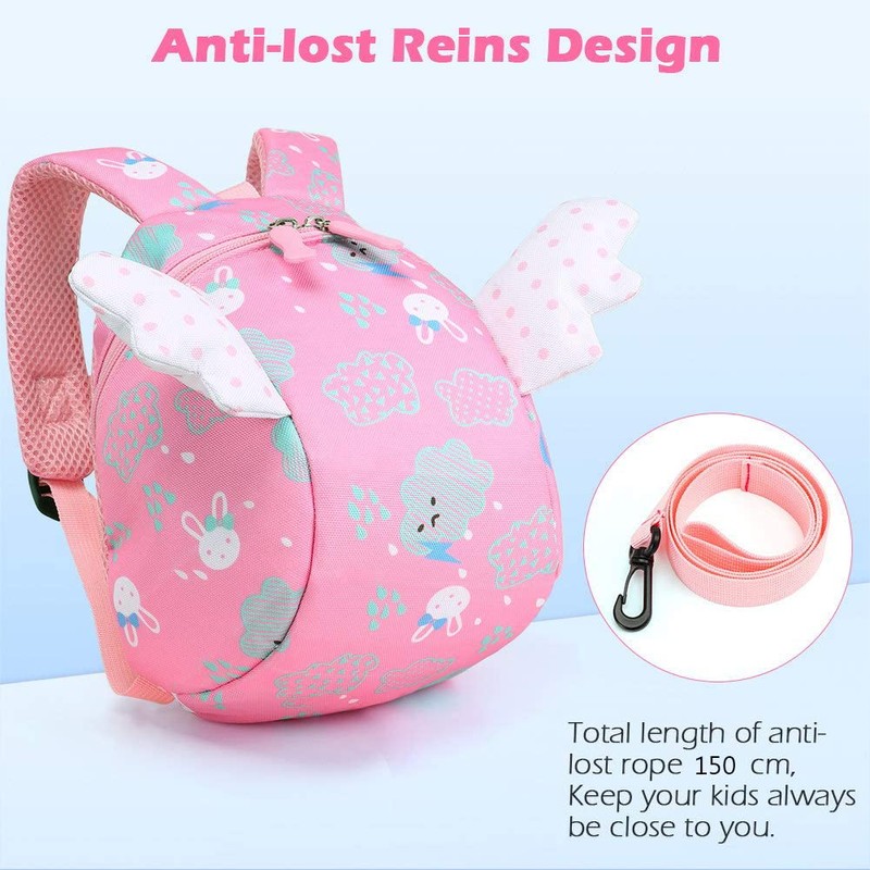 Cosyres Bunny Kids Backpack Preschool Toddler Girls with Reins Pink