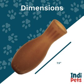 INDIPETS Flipper Fetch & Chew Toy with Treat-Filling Capabilities for Dogs: Durable, Safe, Plant-Derived Toy Made with 100% Natural Rubber | Natural (PN: 60028)