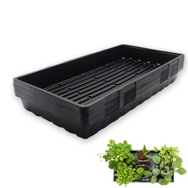 YTKD 10 Pack 1020 Plant Growing Trays (no Holes) Plastic Seeds Starter Trays Sturdy Self Seedling Tray for Seeds Seedlings Cloning Indoor Gardening, Sprouts and Microgreen