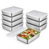 8PCS Recipientes de Acero Inoxidable con Tapas 2100ML, Contenedores para