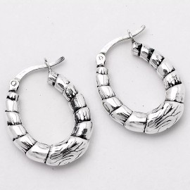 DESIRE GEM Trendy Italian Thick Hoop Earrings 925 Sterling Silver Jewelry 6217