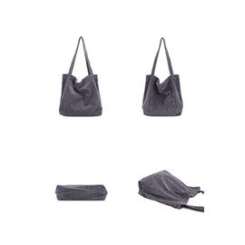 Ulisty Women's Large Capacity Corduroy Shoulder Bag, Retro Handbag, Fashion Shopping Bag, Daily Bag Cord., gray