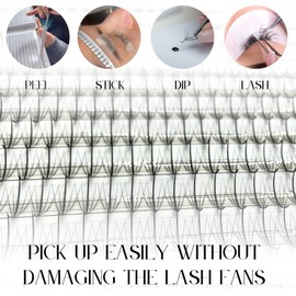Wispy | 1200 Fans | XXL Box - Speedy strips | Premade wispy volume fans for professional eyelash extension, promade lash tool | Premade spike + Volume Fans | Handmade in Vietnam (5D | D | 9-13mm | Brown)