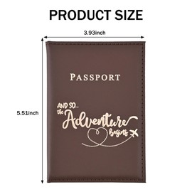 FUZVOL Passport Holder PU Leather Passport Cover for Documents, Passport Wallet for Credit Cards, Business Cards, Money, Travel Wallet Women & Men Travel Boarding Accessories, Brown