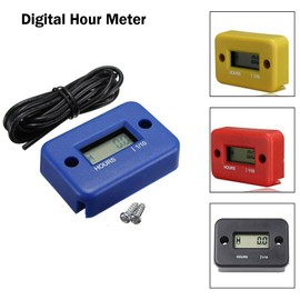 SagaSave 1Pcs Waterproof LCD Display Digital Hour Meter Gauge Timer for Bike Motorcycle Snowmobile Motocross Pit Bike Lawn Mower Tractor Truck (Yellow)