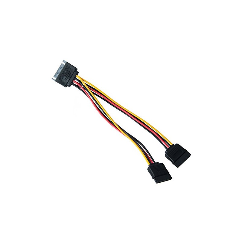 6-inch SATA Power Y Splitter, 1 male to 2 female.