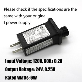 8 Mode Light LED Transformer 24V LED Controller Class 2 Power Supply, Low Voltage Transformer US Plug Adapter Replacement for String Light, not Fit for 8 Mode with Control Box and 1 Mode String Light