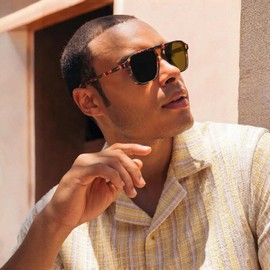 Polarized Aviator One-Bridge Modern Square Mens Sunglasses UV Protection Driving Sun Glasses