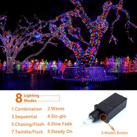Multicolor Extra-Long 82FT String Lights Outdoor/Indoor, 200 LED Upgraded Super Bright Christmas Lights, Waterproof 8 Modes Fairy Lights for Christmas Tree Garden Patio Party Wedding (Multicolor)