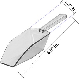 Clear Plastic Acrylic Scoops 12 Pcs | 6.5â Medium Kitchen Scoop | Wedding Desserts | Candy Buffet, Ice Cream, Protein Powders, Coffee, Tea, Flour (12 Pack, 6.5")