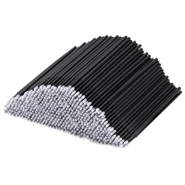 200 PCS Micro Applicators, Micropore Brushes, Micro Brushes, Micro Applicator Brushes for Eyelash Extensions, Eyeliner Cleaning, Nail Art & Makeup Application(Black)