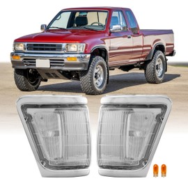 USR 92-95 LN PickUp Truck Corner Light – Front Parking Lamps (Left + Right) Pair - Compatible with 1992-1995 Toyota Pick Up 4WD 4x4 Trucks/US Spec Only All Models (CLEAR LENS LIGHTS with BULBS)