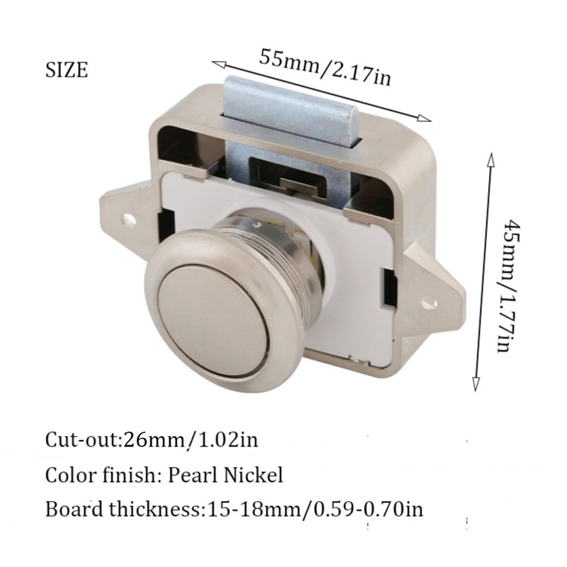 MTSmart RV Cabinet Locks, ABS Push Button Cabinet Latch for