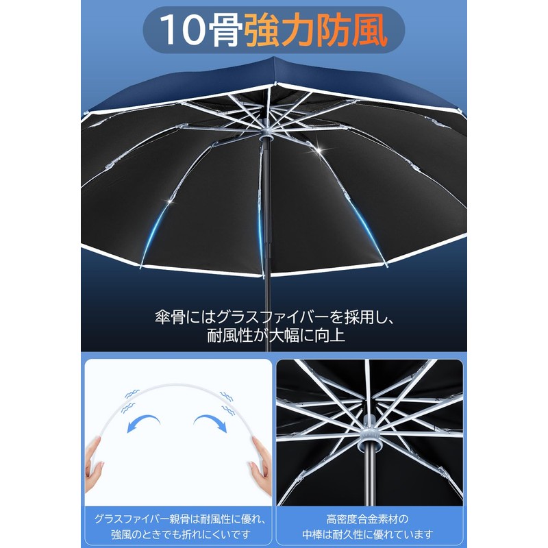 Moon River Folding Umbrella, Reverse Folding Umbrella, Big Size, One-touch
