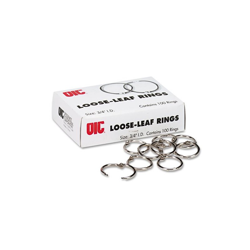 Officemate Looseleaf Rings, 1 Inch, 100 per Box (99701)