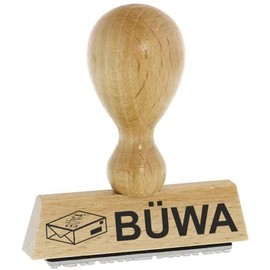 Kaufhaus2010 Office Stamp / Warehouse Text - BÜWA - Beech Wood Stamp - Warehouse Text Stamp for Labelling Invoices and Other Documents 4 cm Long