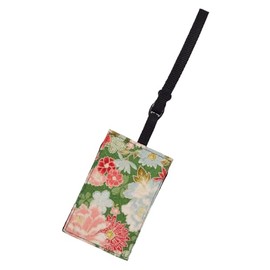 Fans VFS-561112GN Travel Goods Luggage Tag, Name Tag, Japanese Pattern, Luggage Tag, Suitcase, Made in Japan, Peony, Green, peony green