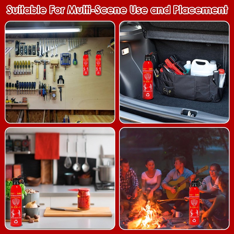 WPW 620ml Large Upgraded 8-in-1 Fire Extinguisher for Home with