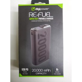 digipower 20,000mAh Battery Pack USB PD, 1x USB-C 2x USB-A.